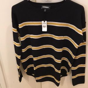 Women’s black and gold stripe sweater